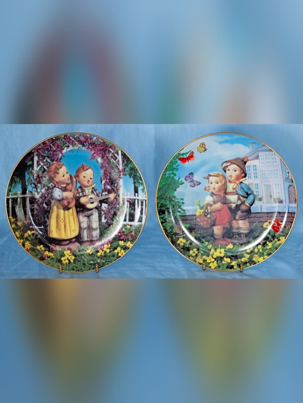 Beautiful Hummel Little Companion Series Collectible Plates Set Of 2